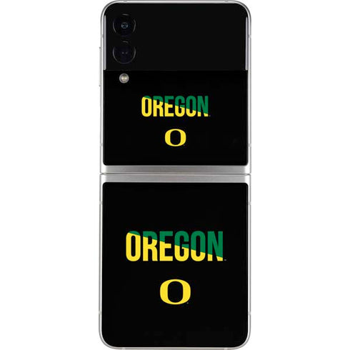 University of Oregon Split on Black Galaxy Z Flip3 5G Skin
